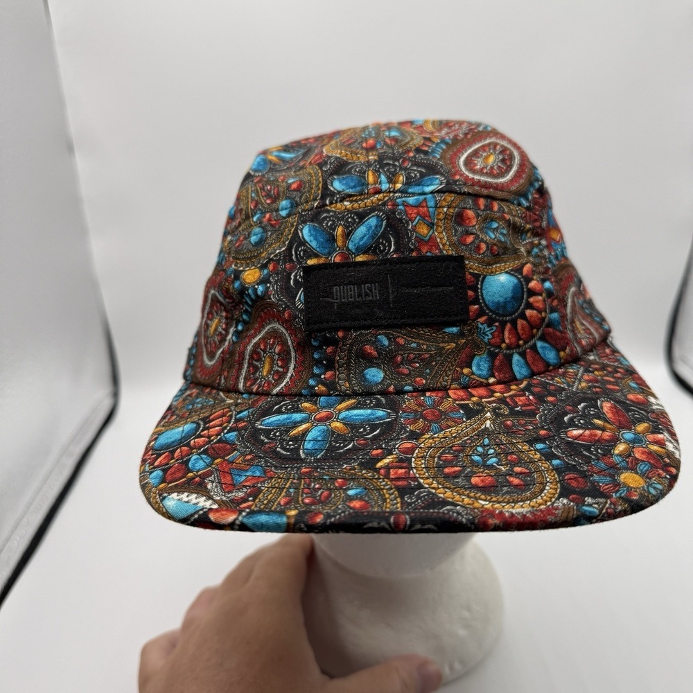 Publish Brand Adjustable 5 Panel Multicolor Jewels Print Hat One Size